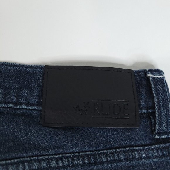 Rude Jeans Mens 30 x 32 Super Skinny Dark Washed Blue Stretch Denim - Picture 10 of 11